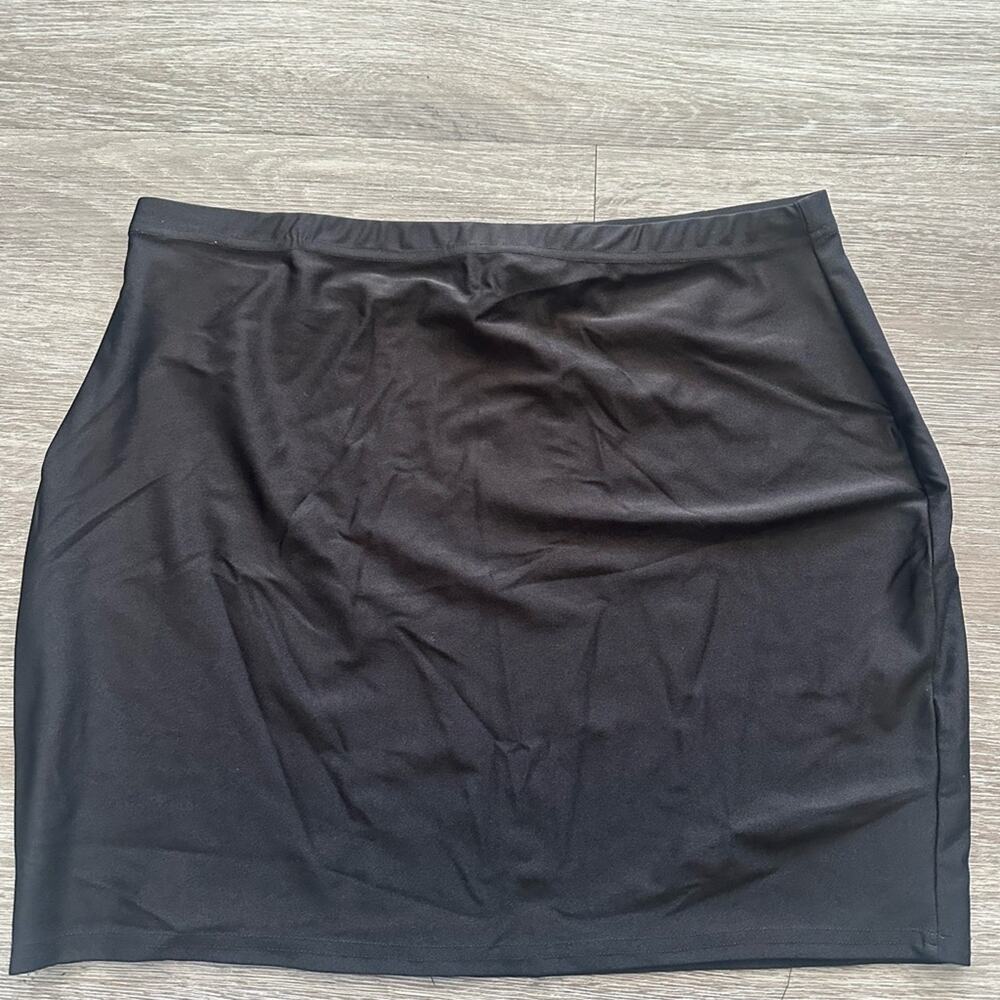 PrettyLittleThing Shape Black Disco Sculpt Micro Mini Skirt